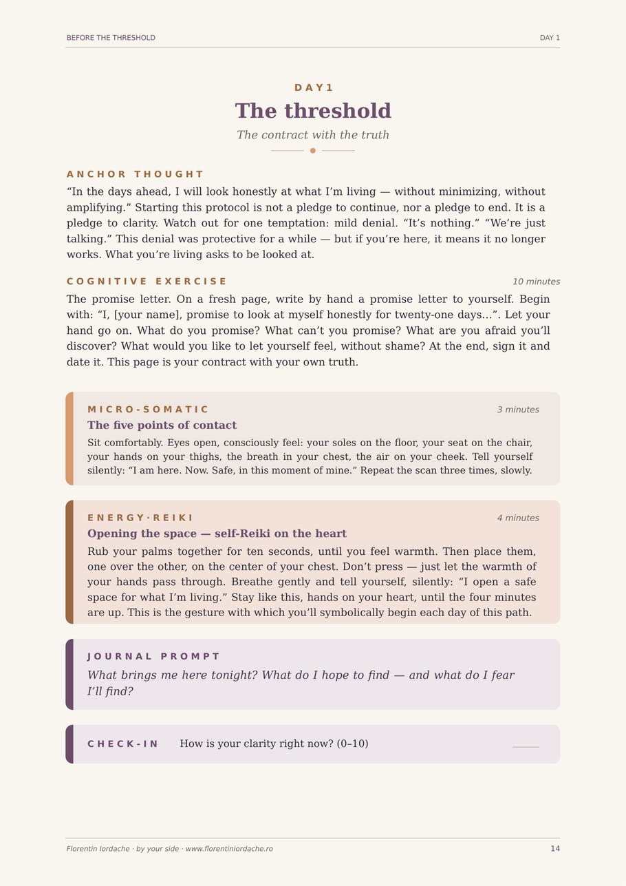 A page from inside Before the Threshold