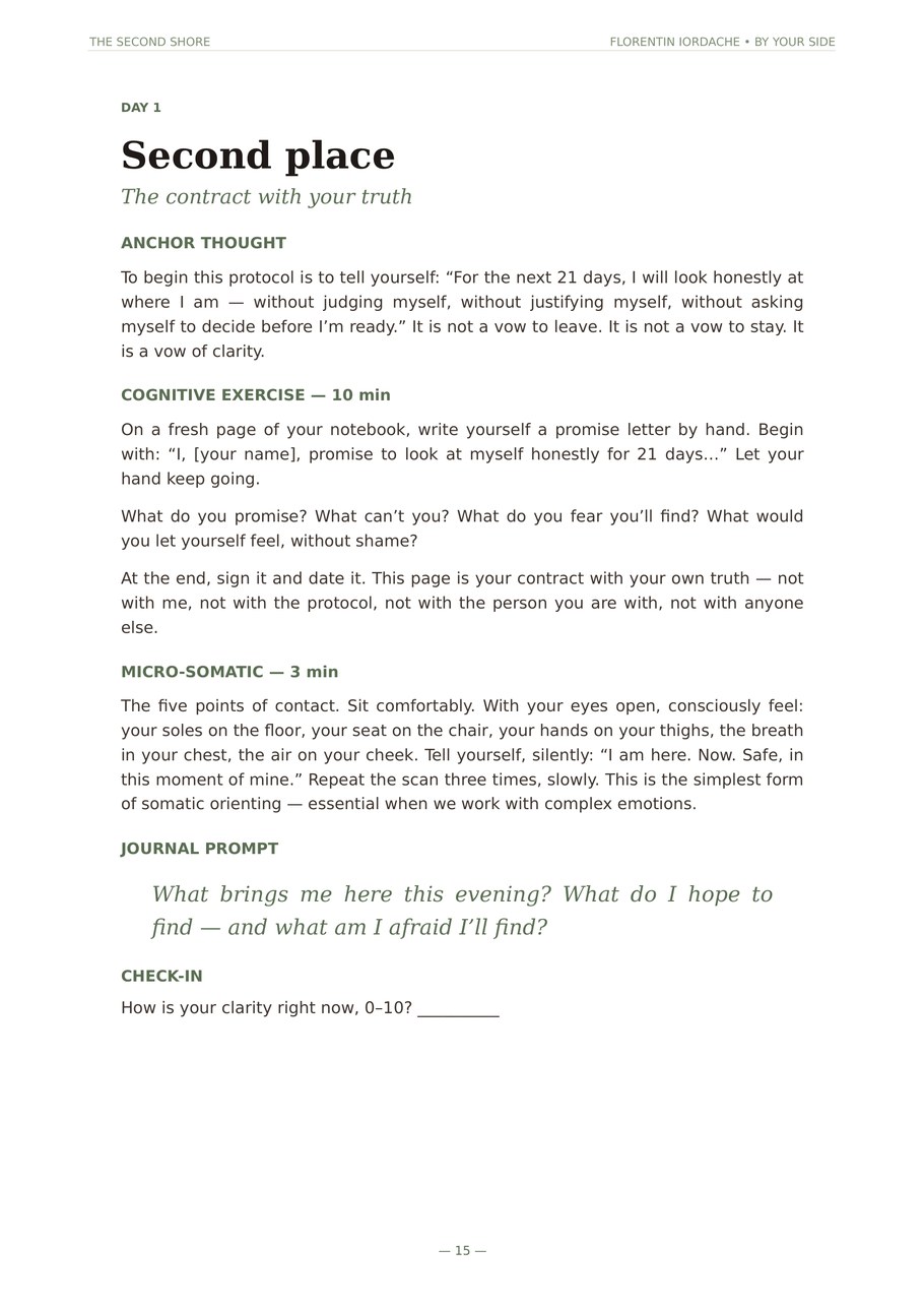 A page from inside The Second Shore